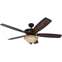 Prominence Home Morgantown  Traditional LED Ceiling Fan  56-inches  6-Speed  Tri-Mount Brushless DC Motor with Remote Control  Rustic Oak/Rosewood Fan Blades  Oil Rubbed Bronze - B07613CT29